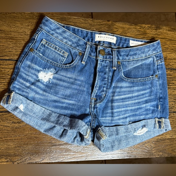 Bullhead Light Blue Ripped Denim Shorts - Picture 1 of 4